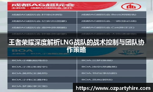 王者荣耀深度解析LNG战队的战术控制与团队协作策略