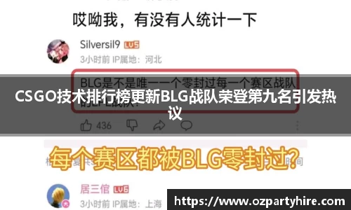 CSGO技术排行榜更新BLG战队荣登第九名引发热议