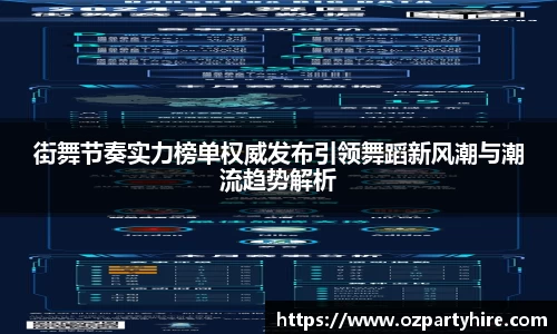 街舞节奏实力榜单权威发布引领舞蹈新风潮与潮流趋势解析