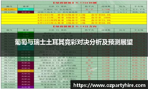 葡萄与瑞士土耳其竞彩对决分析及预测展望