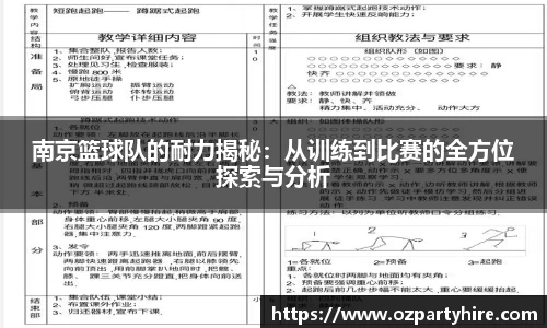 南京篮球队的耐力揭秘：从训练到比赛的全方位探索与分析